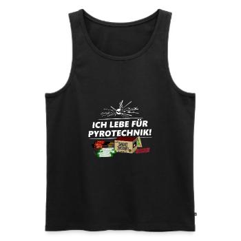 Feuerwerk Lebe fuer Pyro Silvester - Männer Premium Bio Tank Top - Schwarz - Vorne - Michal (187cm)