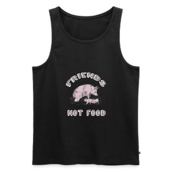 Friends not Food - Men's Premium Organic Tank Top - black - Front - AI Model Male 178 light (178cm)