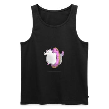 Unicorn / Einhorn - Donut - Männer Premium Bio Tank Top - Schwarz - Vorne - AI Model Male 178 light (178cm)