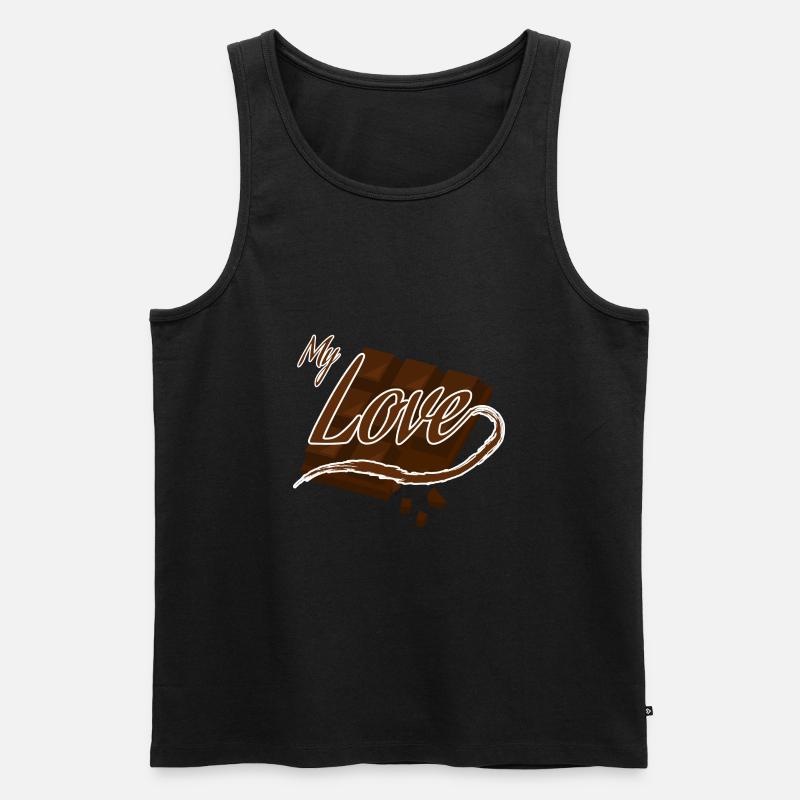 Schokolade - Männer Premium Bio Tank Top - Schwarz