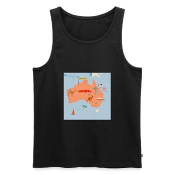 Australia - Männer Premium Bio Tank Top - Schwarz - Vorne - Michal (187cm)