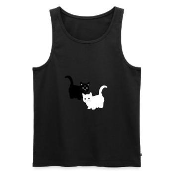 Katzen - Männer Premium Bio Tank Top - Schwarz - Vorne - Michal (187cm)