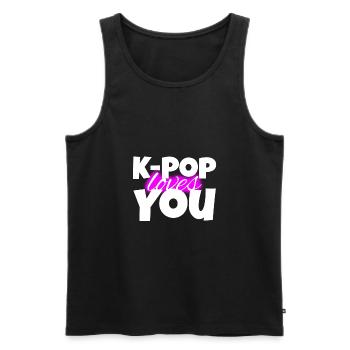 K-Pop Loves You - Cadeau - Bias - Army - Corée - Débardeur bio Premium Homme - noir - Devant - AI Model Male 178 light (178cm)