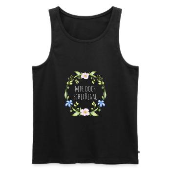 Mir doch scheißegal - Männer Premium Bio Tank Top - Schwarz - Vorne - Michal (187cm)