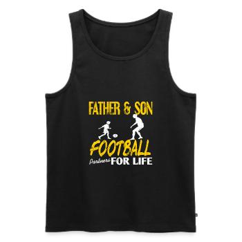 Père fils de football - Débardeur bio Premium Homme - noir - Devant - Michal (187cm)