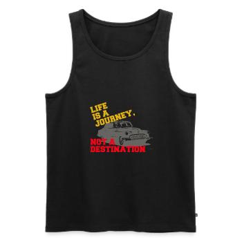 Life is a journey, not a destination - Men's Premium Organic Tank Top - black - Front - AI Model Male 178 light (178cm)