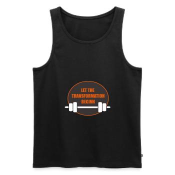 Let the Transformation begin - Men's Premium Organic Tank Top - black - Front - Michal (187cm)