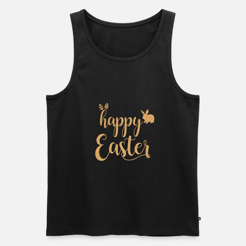 happy easter - Männer Premium Bio Tank Top - Schwarz