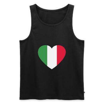 Italien Herz Flagge Fahne Rom Herz Geschenk - Männer Premium Bio Tank Top - Schwarz - Vorne - AI Model Male 178 light (178cm)