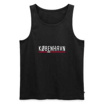 Kopenhagen København Dänemark Dänische Flagge - Männer Premium Bio Tank Top - Schwarz - Vorne - Michal (187cm)