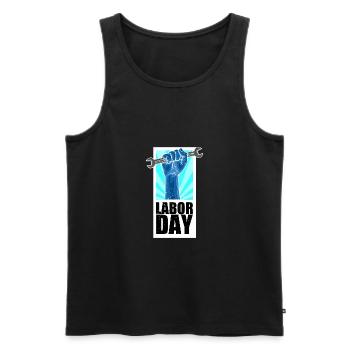 Labor Day Tag der Arbeit Feiertag - Männer Premium Bio Tank Top - Schwarz - Vorne - AI Model Male 178 light (178cm)