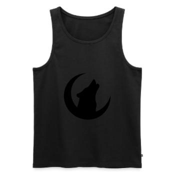 Wolf - Männer Premium Bio Tank Top - Schwarz - Vorne - Michal (187cm)