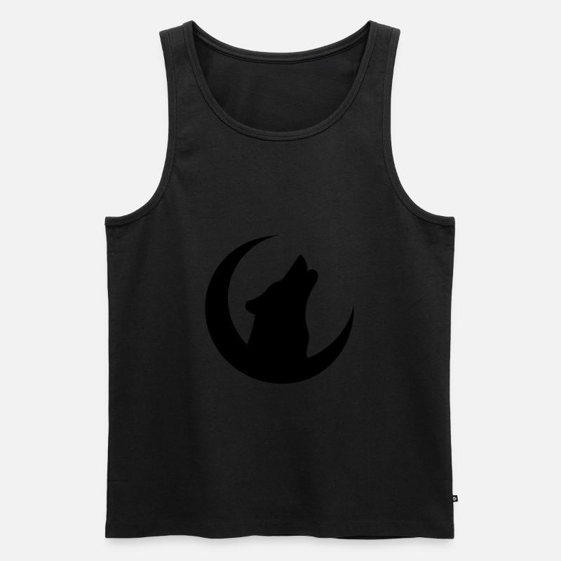 Wolf - Men's Premium Organic Tank Top - black