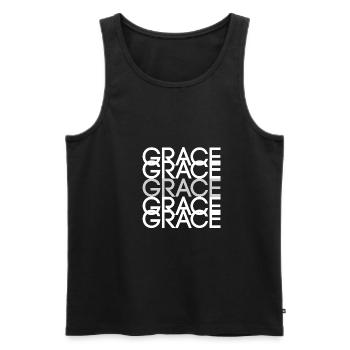grace grace grace grace grace - Men's Premium Organic Tank Top - black - Front - AI Model Male 178 light (178cm)