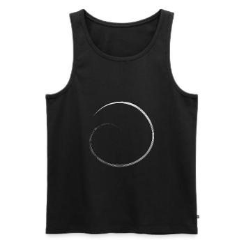 Gift white circle - Men's Premium Organic Tank Top - black - Front - AI Model Male 178 light (178cm)
