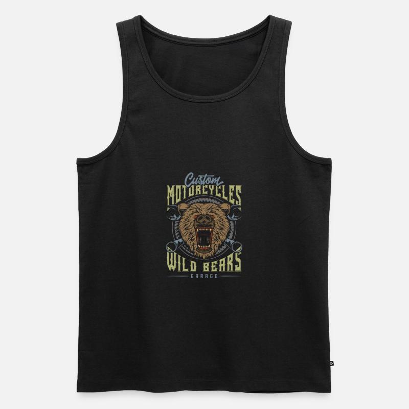 bearsmoto - Männer Premium Bio Tank Top - Schwarz