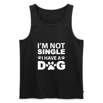 Im not single i have a Dog white - Männer Premium Bio Tank Top - Schwarz - Vorne - Michal (187cm)