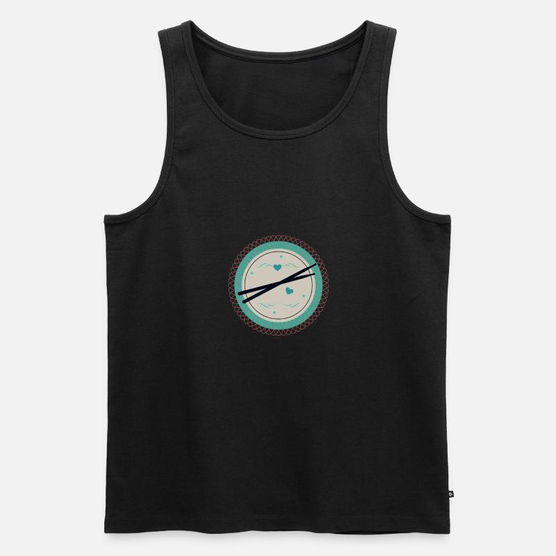 Drums - Männer Premium Bio Tank Top - Schwarz