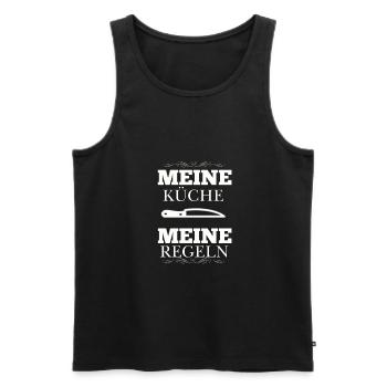 Ma cuisine Mes règles - Débardeur bio Premium Homme - noir - Devant - Michal (187cm)