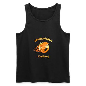 Zodiac Gemini - Men's Premium Organic Tank Top - black - Front - AI Model Male 178 light (178cm)
