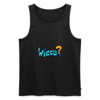 wieso - Männer Premium Bio Tank Top - Schwarz - Vorne - AI Model Male 178 light (178cm)