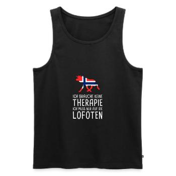 Keine Therapie Ich Muss auf die Lofoten Norwegen - Männer Premium Bio Tank Top - Schwarz - Vorne - Michal (187cm)