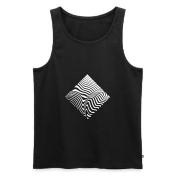 Muster Quardrat Design - Männer Premium Bio Tank Top - Schwarz - Vorne - AI Model Male 178 light (178cm)