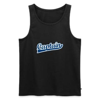 Captain - Männer Premium Bio Tank Top - Schwarz - Vorne - AI Model Male 178 light (178cm)