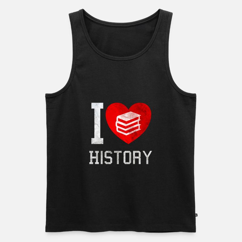 I love history - Männer Premium Bio Tank Top - Schwarz