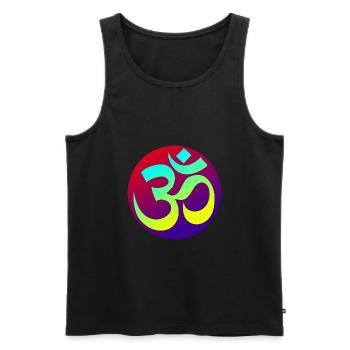 Om Goa Psytrance - Männer Premium Bio Tank Top - Schwarz - Vorne - AI Model Male 178 light (178cm)