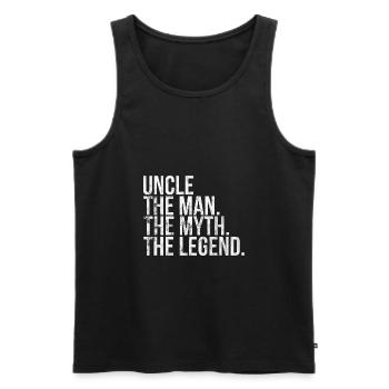 Onkel Mythos Legende - Männer Premium Bio Tank Top - Schwarz - Vorne - Michal (187cm)
