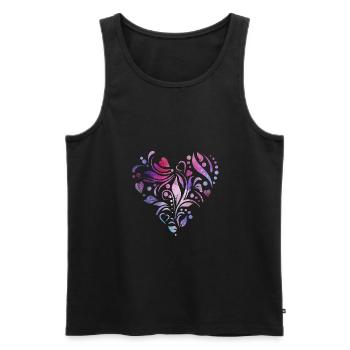 Cœur de style tribal - Débardeur bio Premium Homme - noir - Devant - Michal (187cm)