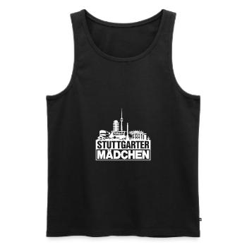 Stuttgart mädchen Weiss Stuttgart cadeau - Débardeur bio Premium Homme - noir - Devant - AI Model Male 178 light (178cm)