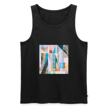 Aquarelle de géométrie abstraite - Débardeur bio Premium Homme - noir - Devant - Michal (187cm)