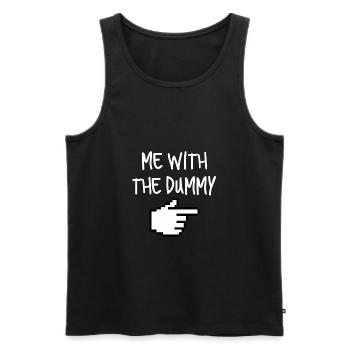 ME WITH THE DUMMY arrow right - Men's Premium Organic Tank Top - black - Front - AI Model Male 178 light (178cm)