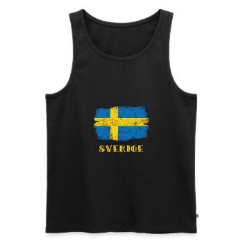 Schweden - Männer Premium Bio Tank Top - Schwarz - Vorne - AI Model Male 178 light (178cm)