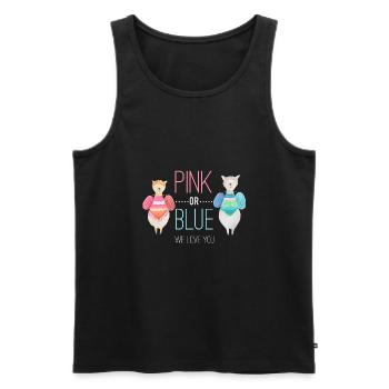 Gender reveal baby family pregnancy - Men's Premium Organic Tank Top - black - Front - AI Model Male 178 light (178cm)