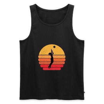 Volleyball Silhouette Sunrise Set Gift - Débardeur bio Premium Homme - noir - Devant - AI Model Male 178 light (178cm)