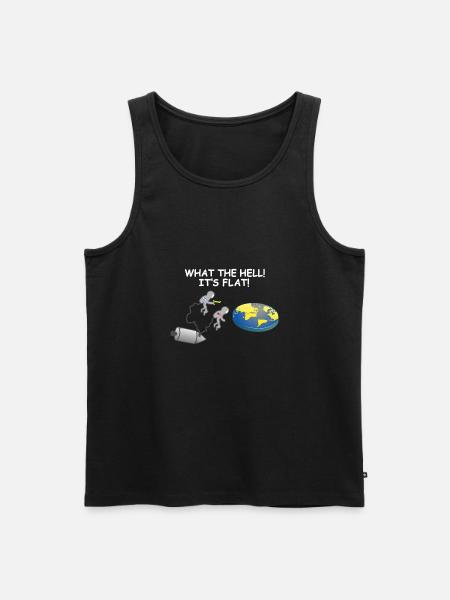 To zabawna koszulka „Flat Meme Flat Earth Society” - Ekologiczny tank top męski Premium - czarny