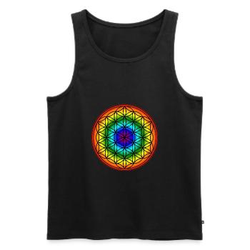 Flower of Life - Rainbow - Men's Premium Organic Tank Top - black - Front - Michal (187cm)