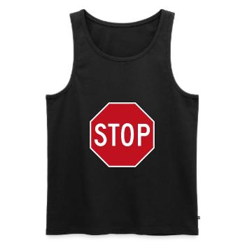 stop sign - Men's Premium Organic Tank Top - black - Front - AI Model Male 178 light (178cm)
