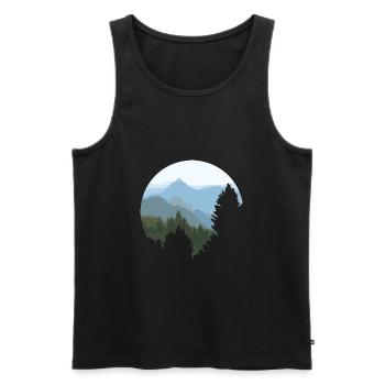Lonely Mountain - Men's Premium Organic Tank Top - black - Front - AI Model Male 178 light (178cm)