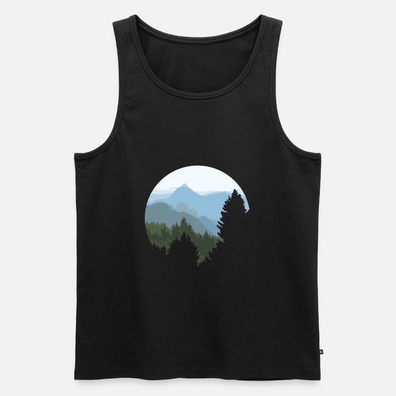 Einsamer Berg - Männer Premium Bio Tank Top - Schwarz