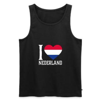 J'adore le cadeau Nederland - Débardeur bio Premium Homme - noir - Devant - AI Model Male 178 light (178cm)