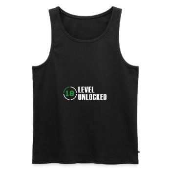 18 Level Unlocked Nerd Geschenk - Männer Premium Bio Tank Top - Schwarz - Vorne - AI Model Male 178 light (178cm)