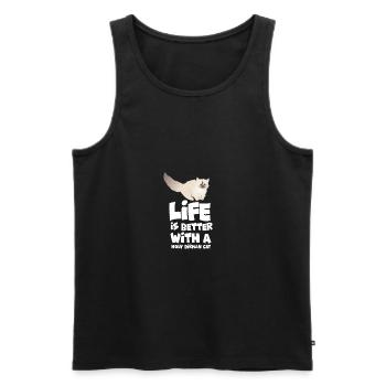 Heilige Birmakatze - Männer Premium Bio Tank Top - Schwarz - Vorne - AI Model Male 178 light (178cm)