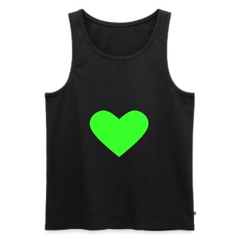 Coeur vert - Débardeur bio Premium Homme - noir - Devant - AI Model Male 178 light (178cm)