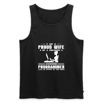 Programmierer Ehefrau Code Computer Der Geschenk - Männer Premium Bio Tank Top - Schwarz - Vorne - AI Model Male 178 light (178cm)