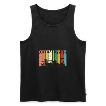 Chimie Laboratoire de chimie Recherche cadeau rétro - Débardeur bio Premium Homme - noir - Devant - AI Model Male 178 light (178cm)