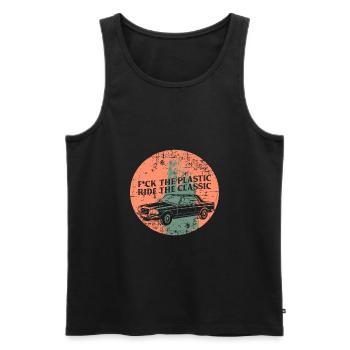 F * ck the plastic Ride the Classic Gift - Men's Premium Organic Tank Top - black - Front - Michal (187cm)